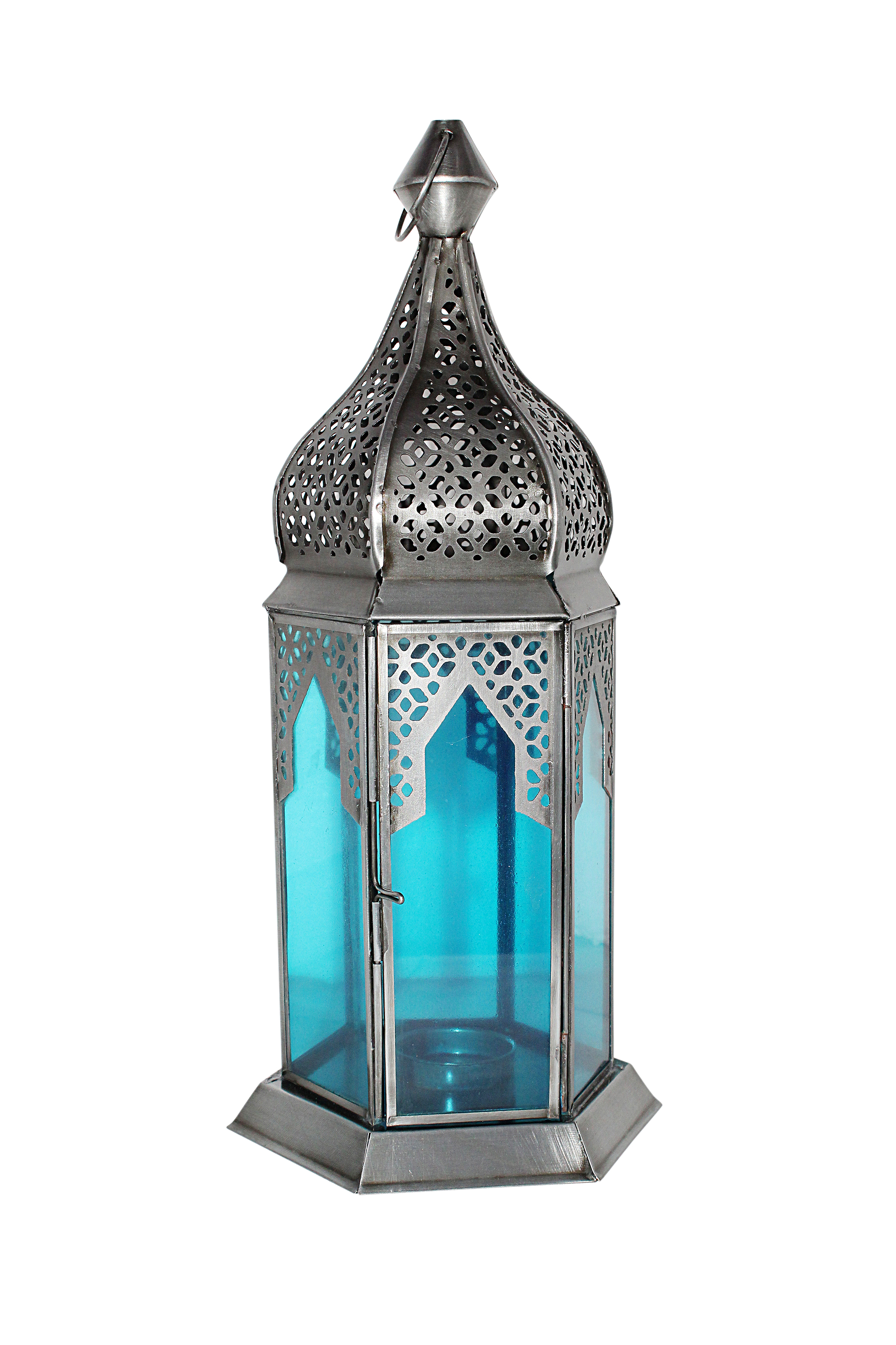 TABLE TOP IRON GLASS CANDLE LANTERN