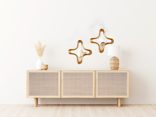 Living,Room,Interior,Wall,Mockup,In,Minimalist,Japandi,Style,With