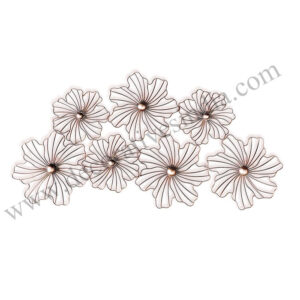 Floral Wall Hanging Sculpture in Rose Gold Finish