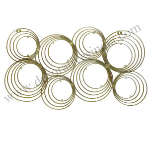 Concentric Circles Gold Metal Wall Art