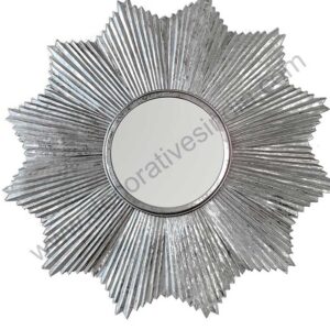 Starburst Wall Mirror in Antiqued Silver